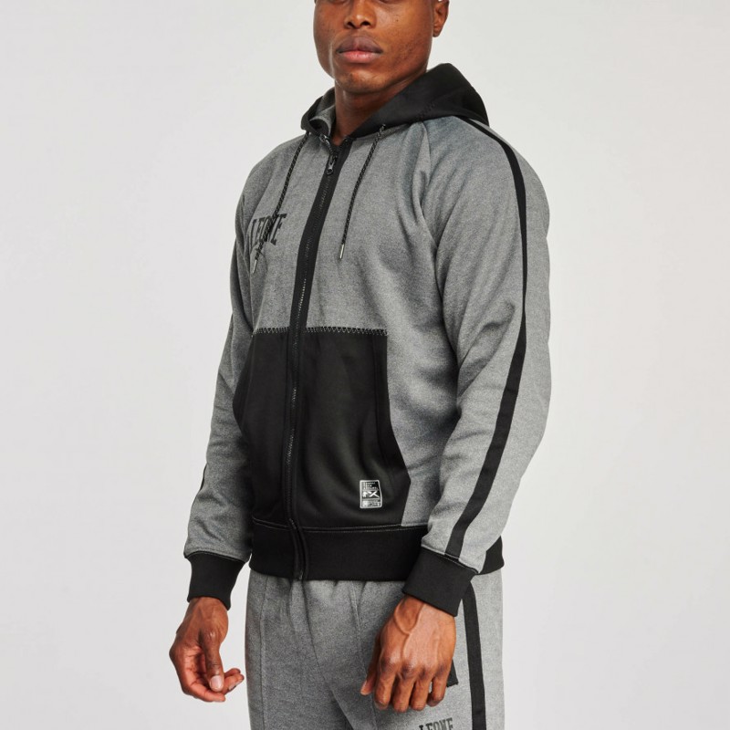 LEONE HOODED SWEATSHIRT MELANGE - GREY